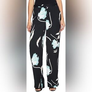 1.STATE Womens Printed Flat-Front Casual Wide Leg Pants, Black
